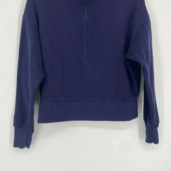 GAP Sweats Sweater Women's Sz XS Purple Pullover Half Zip Mock Neck Long Sleeves - Picture 5 of 8